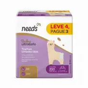 NEEDS Kit Toalhas Umedecidas Needs Baby Ultrasafe 200 Unidades PADRAO