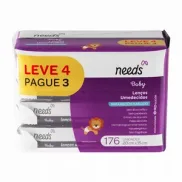 NEEDS Lenço Umedecido Needs Baby Recém-Nascido 176 Unidades PADRAO